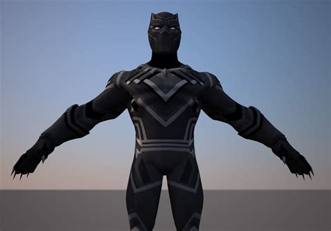 3D Model Black Panther VR AR Low Poly CGTrader