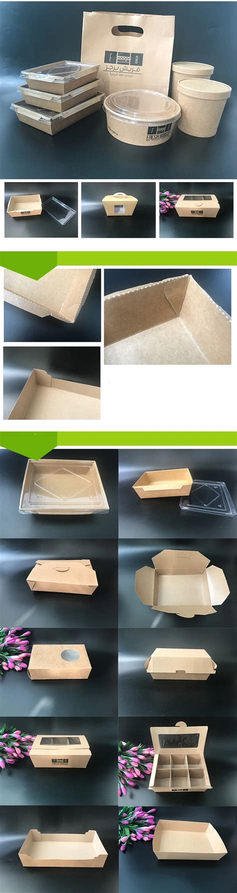 Biodegradable Chicken Recyclable Boxes Take Out Hot Fast Food Fried