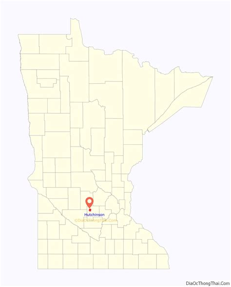 Map of Hutchinson city, Minnesota - Thong Thai Real