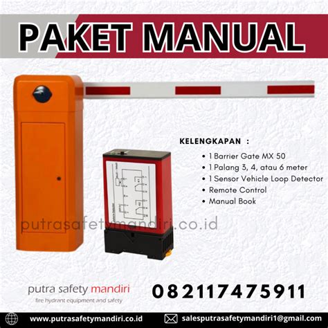 PAKET MANUAL BARRIER BOOM GATE MX 50 INCLUDE SENSOR TANAM PALANG 6