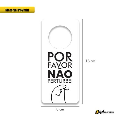 Placa Aviso N O Perturbe Ma Aneta Porta Iplacas Sinaliza O