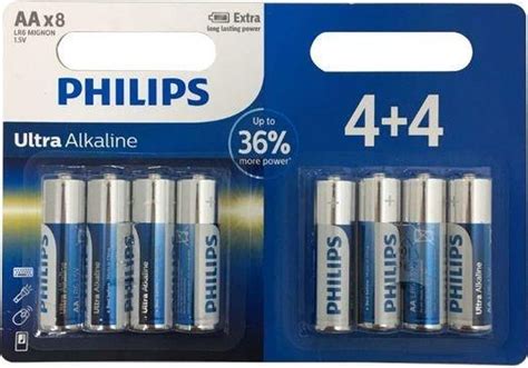 Bol Philips Batterijen Ultra Alkaline Lr6 Aa 8 Stuks