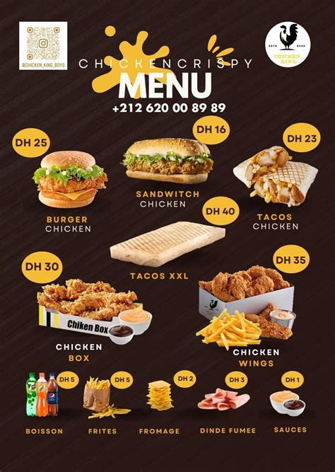 Menu Chicken King Marrakech Les Meilleurs Restaurants