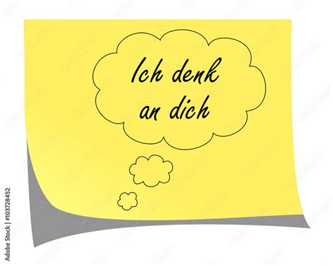 Ich Denk An Dich Zettel Stock Illustration Adobe Stock