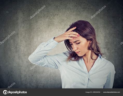 Closeup Portrait Sad Young Beautiful Woman Worried Stressed Face