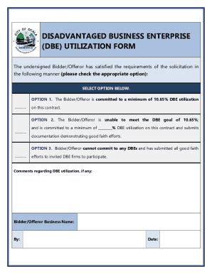 Fillable Online Disadvantaged Business Enterprise Dbe Form Fax