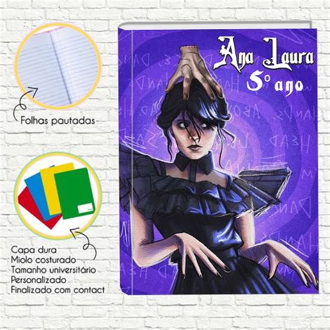 Compre Produtos Personalizados Capa De Caderno Da Wandinha Elo