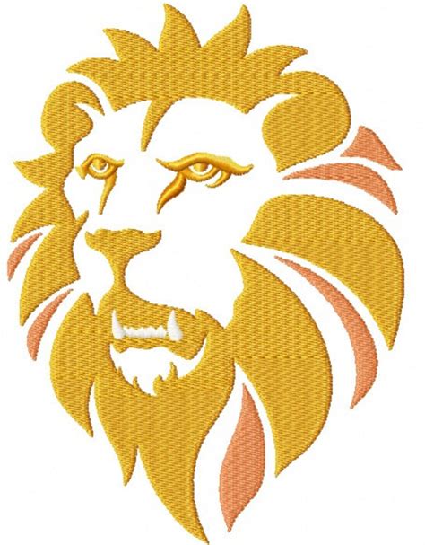 Lion Machine Embroidery Design Etsy