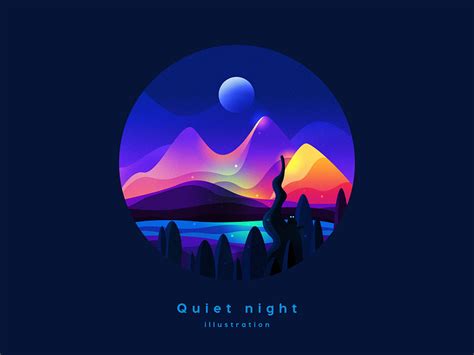 Quiet night Illustration by HUA on Dribbble