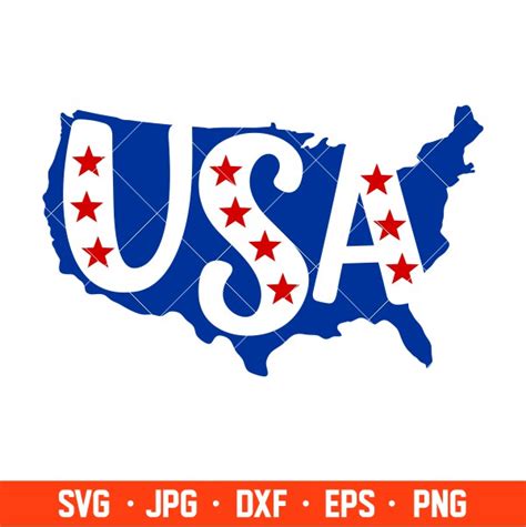 Usa Map Svg, 4th of July Svg, Patriotic Svg, Independence Day Svg, USA ...