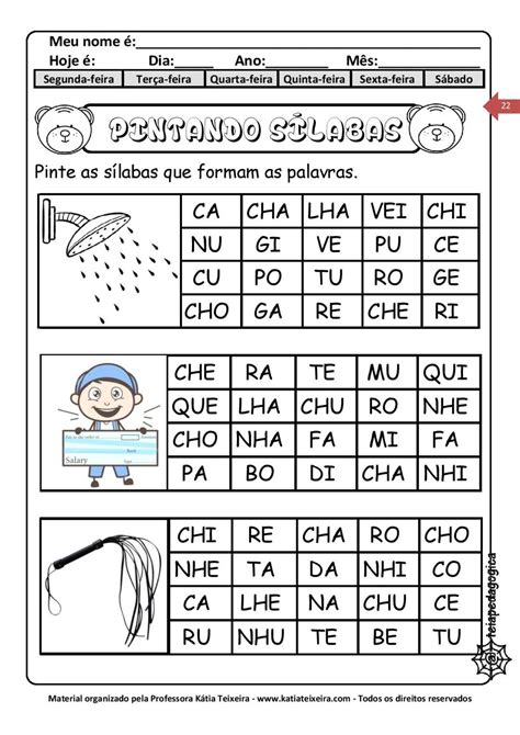 Atividades Lh Ch E Nh Para Alfabetização