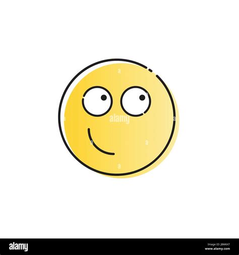 Yellow Smiling Cartoon Face Positive People Emotion Icon Stock Vector