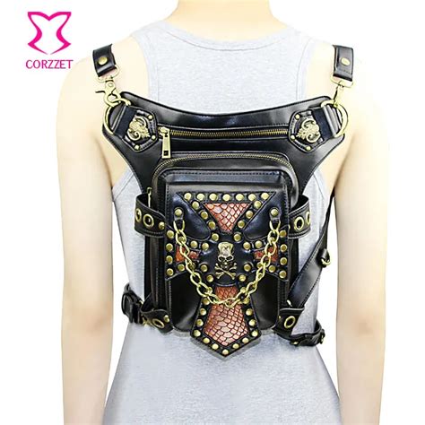 Retro Rivet And Skull Pu Leather Gothic Shoulder Bag Women Men