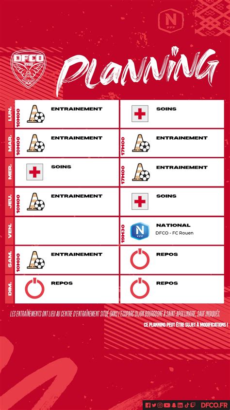 Le Planning Avant Dfco Rouen Dfco