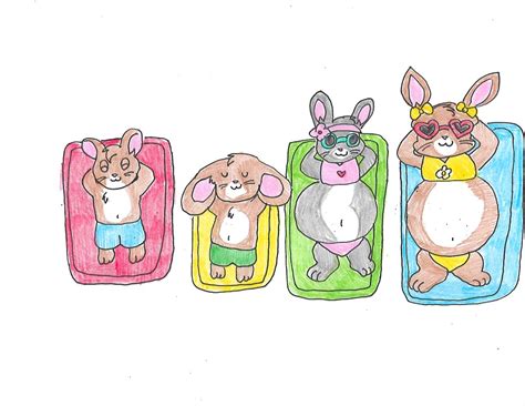 Beach Bunnies Sunbathing By Amazingtrixie On Deviantart