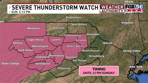 Severe Thunderstorm Watch Issued Until 11 Pm Sunday April 14 In Central And Northeast Pa