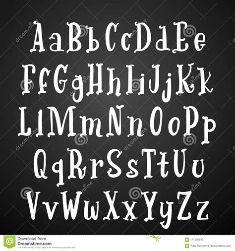 Handwritten Calligraphy Font Vector Alphabet Stock Vector