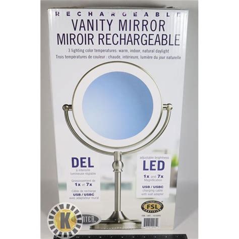 DOUBLE SIDED VANITY MIRROR WITH LED LIGHT