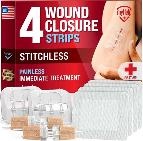 Emergency Wound Closure Strips 4pk 2 Types Laceration Closure Kit Stitchless