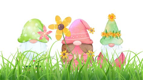 Spring Gnome Meadow Spring Characters Spring Gnome Grass Png