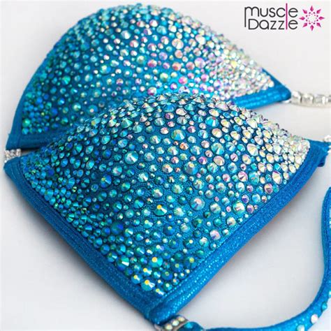 Aqua Blue Crystal Competition Bikini CB Etsy