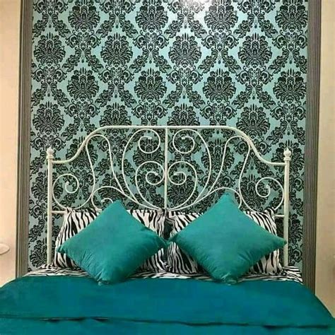 Jual Wallpaper Damask Hitam Dasar Biru Uk Cmx M Kode Di Lapak