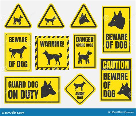 Beware Of Dog Sign Stock Vector Illustration Of Bite 106401928