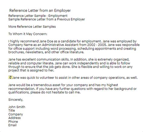 Sample Reference Letter Templates Free Word Pdf Doc Formats