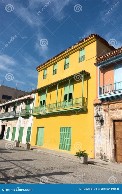 Colorful Houses on Street of Havana, Cuba Stock Photo - Image of window ...