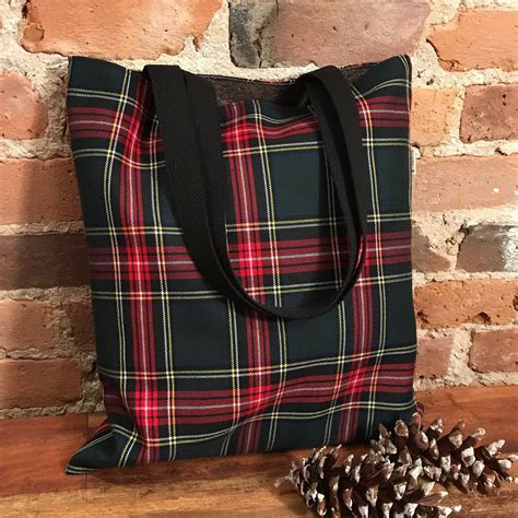 Green Tartan Plaid Tote Purse Bag Stewart Green Tartan Plaid Bag