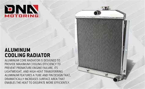 Dna Motoring Ra Chevyt Row Full Aluminum Radiator Compatible With