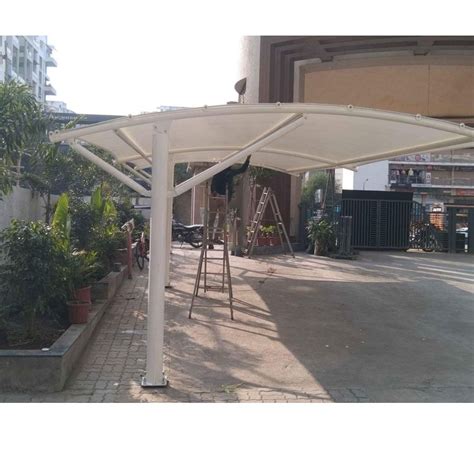 Ms White Mild Steel Prefabricated Car Parking Shed For Industrial