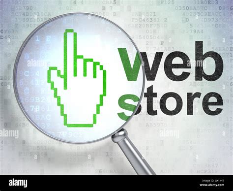 Web Development Concept Mouse Cursor And Web Store With Optical Stock