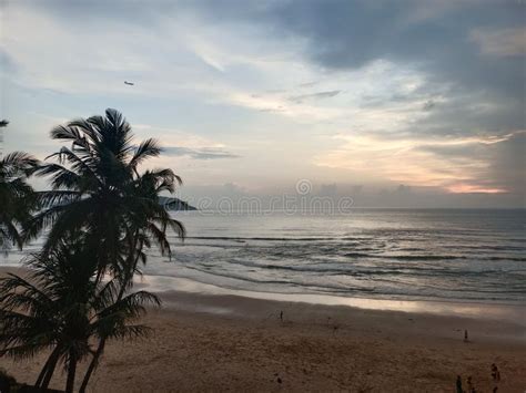 Goa beach sunset view stock image. Image of coast, evening - 255205437