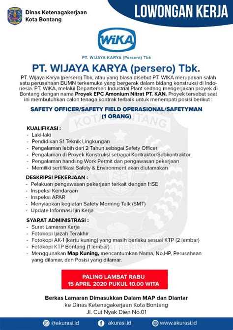 Lowongan Kerja PT Wijaya Karya