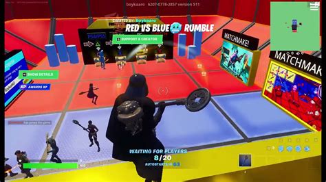 Playing Fortnite Creative Red Vs Blue Team Deathmatch Youtube