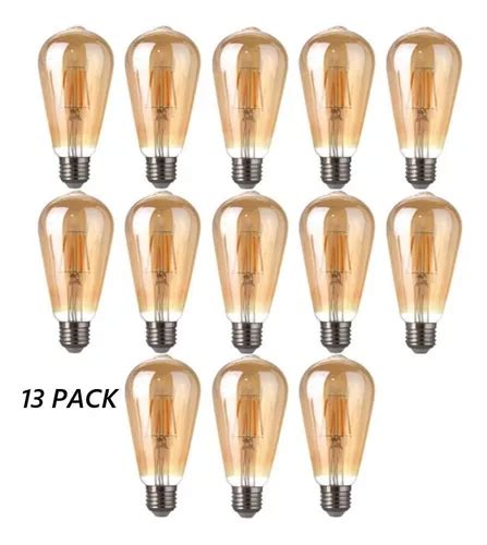 Foco Edison Vintage Bulbo Led 4w Dimeable 13 Piezas St 64 Envío gratis