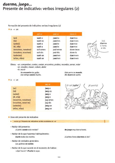 Ejercicio De Presente De Indicativo Verbos Irregulares O Ue Worksheets