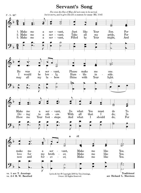 Servants Song Songs Of The Church