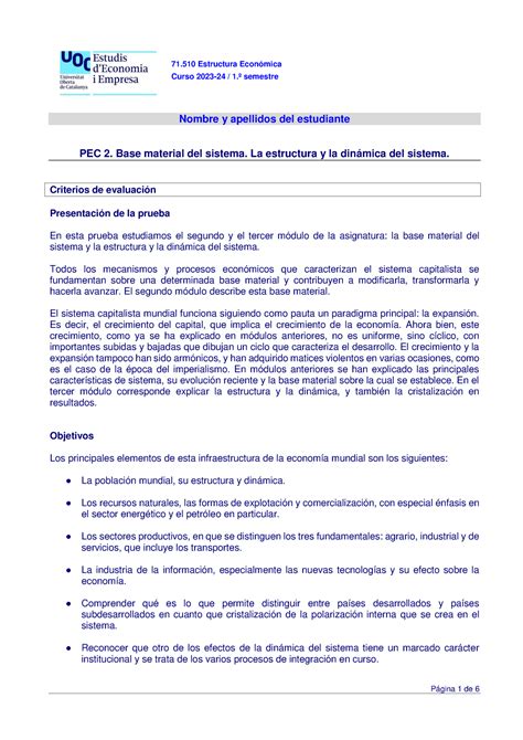 EE PEC2 20231 PEC 2 enunciado 71 Estructura Económica Curso 2023 24