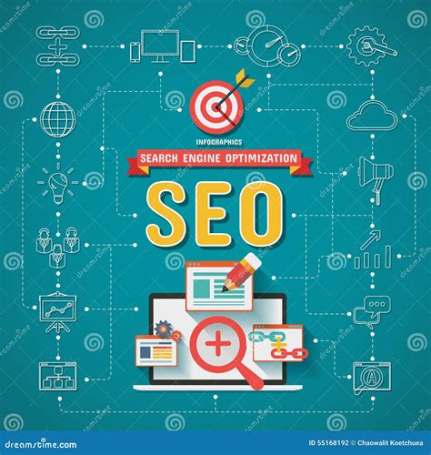 Otimiza O Infographics Do Motor De Seo Search Ilustra O Do Vetor