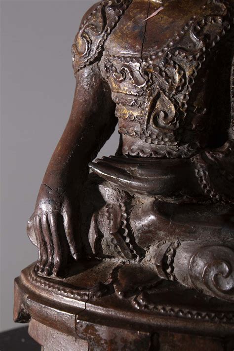 Grande Scultura Di Buddha Laos XIX XX Secolo VINTAGEDOMUS