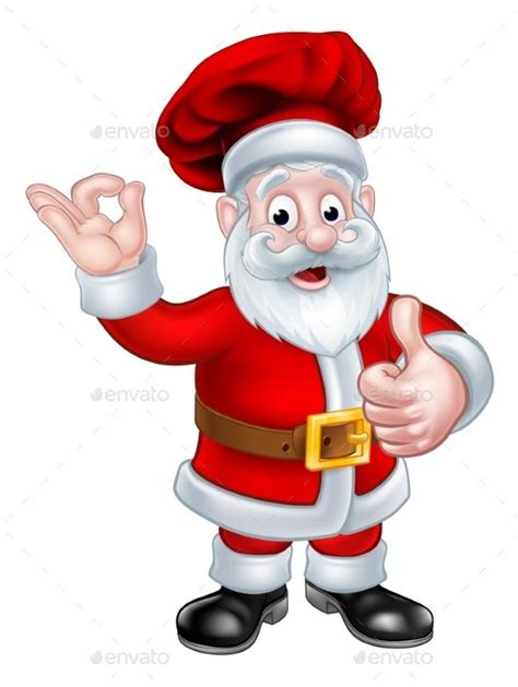 Festive Santa Chef with Thumbs Up