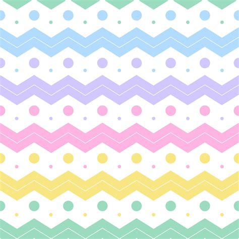 Rainbow Pastel Polkadot Circle Round Horizontal Zig Zag Line Stripe Dot