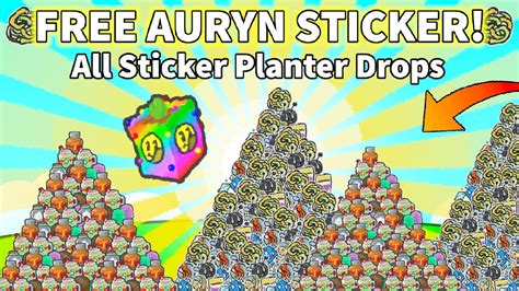 All Sticker Planter Drops In Bee Swarm Simulator Youtube