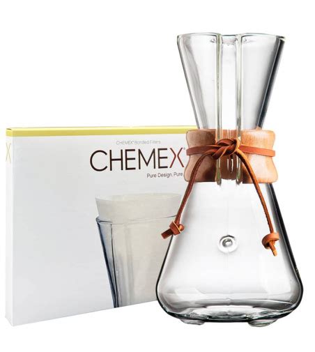 Cafetera Chemex 3 Tazas 440 Ml Con 100 Filtros