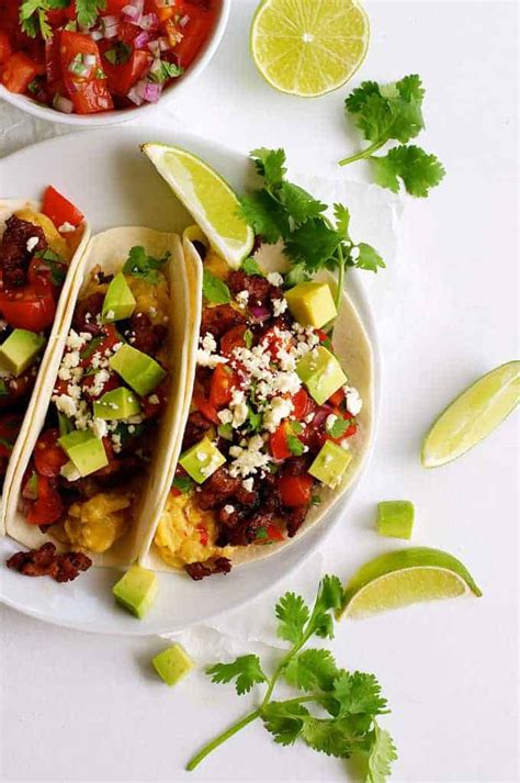 Mexican Breakfast Tacos (Chorizo and Egg) | RecipeTin Eats