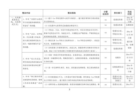 4篇表格式作风整顿效能提升问题整改台账表格范文4篇含单位高校大学学院领导班子d支部d总支作风建设对照检查 范文大全 公文易网