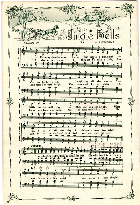 Jingle Bells - Christmas Sheet Music | Christmas sheet music, Sheet ...