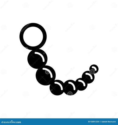 Anal Beads Simple Vector Icon Black And White Illustration Of Sex Toy Solid Linear Icon Stock
